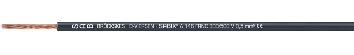 Ejemplo de marcación: SAB BRÖCKSKES · D-VIERSEN · SABIX® A 146 FRNC 300/500 V 0,5 mm² CE