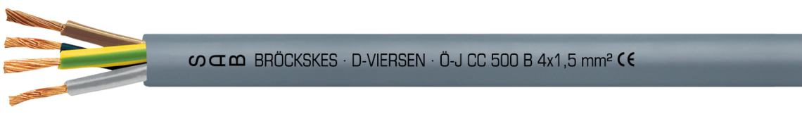 Ejemplo de marcación: SAB BRÖCKSKES · D-VIERSEN · Ö-J CC 500 B 5 x 1,0 mm² CE