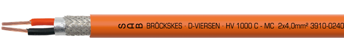 Ejemplo de marcacion para HV 1000 C MC 39100240: SAB BRÖCKSKES · D-VIERSEN · HV 1000 C - MC  2x4,0mm² 3910-0240  CE