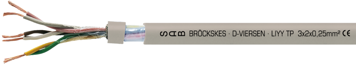 Ejemplo de marcación por LiYY TP 03250325:
SAB BRÖCKSKES · D-VIERSEN · LIYY TP  3x2x0,25mm² CE