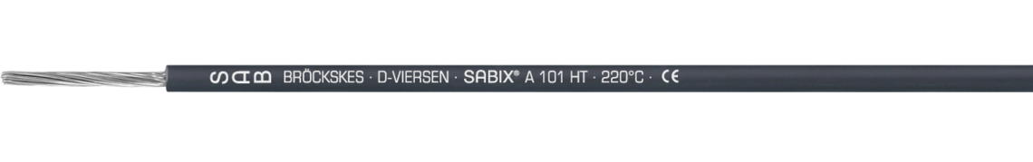 Ejemplo de marcación por SABIX® A 101 HT 71010150: SAB BRÖCKSKES • D-Viersen • SABIX® A 101 HT • 220°C • CE