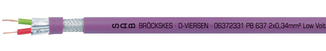 Ejemplo de marcación por PB 637 06372331: SAB BRÖCKSKES · D-VIERSEN · PB 637 2 x 0,34 mm² CE