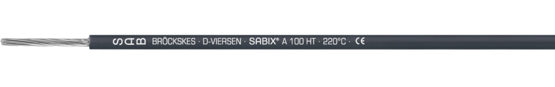 Ejemplo de marcación por SABIX® A 100 HT 71000150: SAB BRÖCKSKES · D-VIERSEN · SABIX® A 100 HT · 220°C · CE