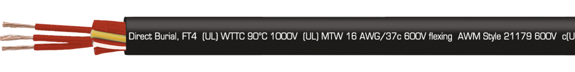 Ejemplo de marcación por TR 600 red 02981637:
SAB BRÖCKSKES · D-VIERSEN · TR 600 red 16 AWG/12c 02981612 TFFN (UL) Type TC-ER 90°C 600V, Oil Resistant I, Sunlight Resistant,
Direct Burial, FT4 (UL) WTTC 90°C 1000V (UL) MTW 16 AWG/37c 600V flexing AWM Style 21179 600V c(UL) Type CIC 90°C dry 600V FT1 FT2 FT4 CE