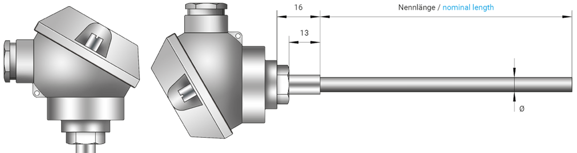 Mantel-Thermoelement mit Anschlusskopf