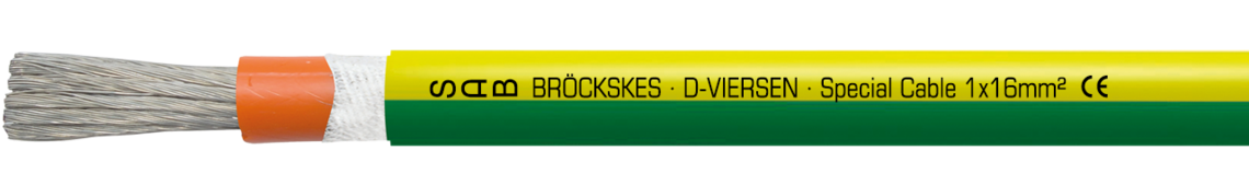 Cable unipolar de puesta a tierra, flexible Ejemplo de marcatura: SAB BRÖCKSKES · D-VIERSEN · Special Cable 1x16mm² CE