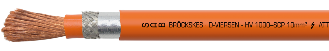 Ejemplo de marcatura: SAB BRÖCKSKES · D-VIERSEN · HV 1000–SCP 10mm² ATTENTION HIGH VOLTAGE MAX 600 V AC / 1000 V DC