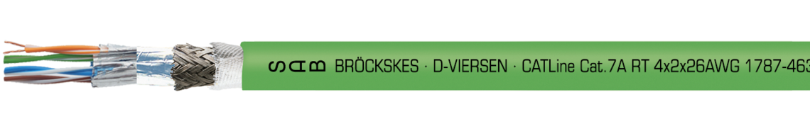 Ejemplo de marcación: SAB BRÖCKSKES · D-VIERSEN · CATLine Cat.7A RT 4x2x26AWG 1787-4631 UL AWM Style 20549 80°C 300V CSA AWM I/II A/B 80°C 300V FT2 CE