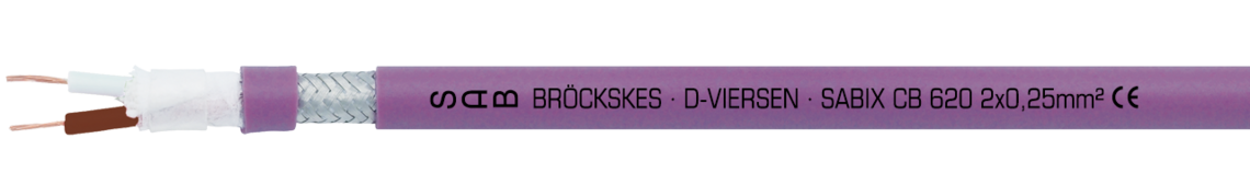 Cable de CAN bus, sin halógenos Ejemplo de marcación por SABIX CB 620 56202251: SAB BRÖCKSKES · D-VIERSEN · SABIX CB 620 2 x 0,25 mm² CE