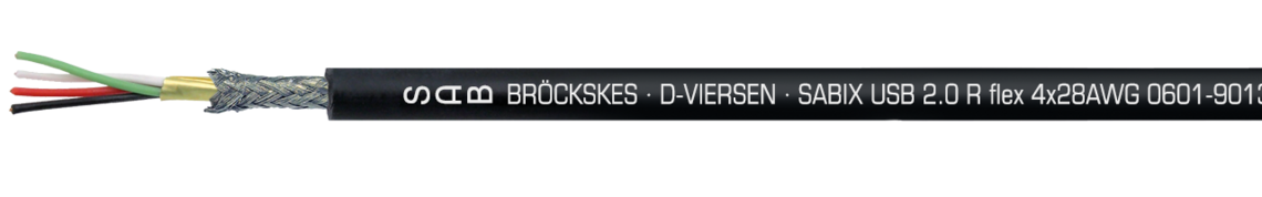 Ejemplo de marcación: SAB BRÖCKSKES · D-VIERSEN · SABIX® USB 2.0 R flex 4x28AWG 0601-9013