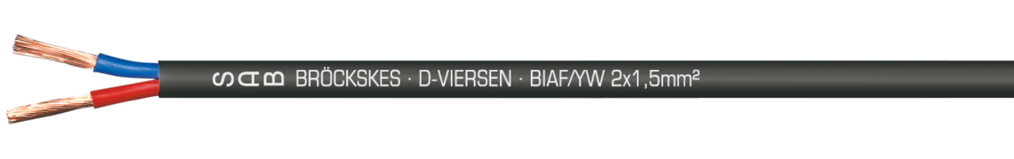 Ejemplo de marcación por BiAF/YW 01352151: SAB BRÖCKSKES · D-VIERSEN · BIAF/YW 2x1,5mm²