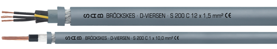 Ejemplo de marcación por S 200 C 07840515: SAB BRÖCKSKES · D-VIERSEN · S 200 C 12 x 1,5 mm² CE